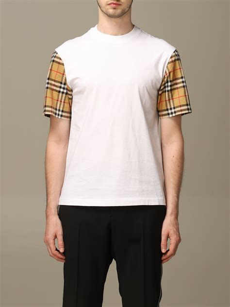 burberry white check t shirt|burberry men's button up shirt.